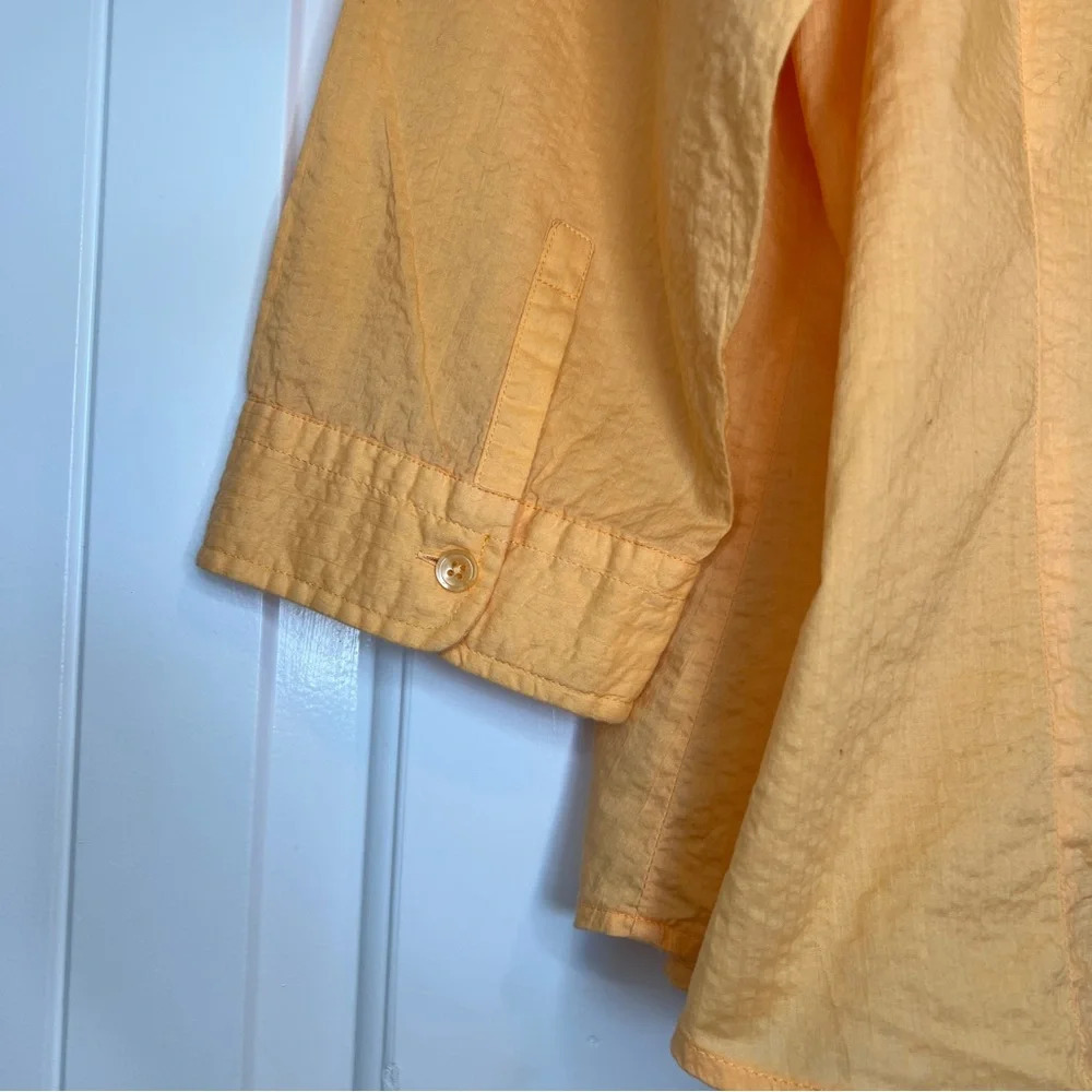Talbots orange 3/4 sleeve button down shirt, XL - Picture 6 of 8